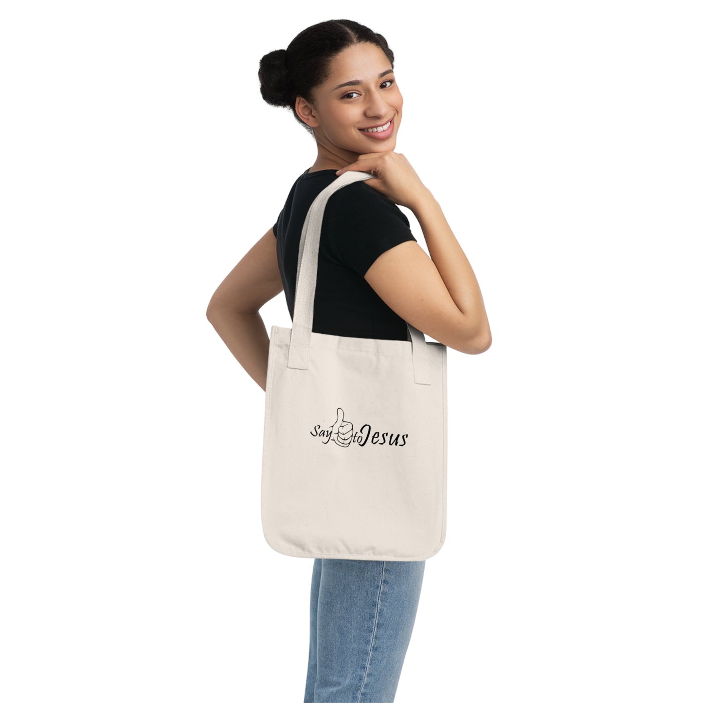 Organic Canvas Tote Bag "Say Yes to Jesus"