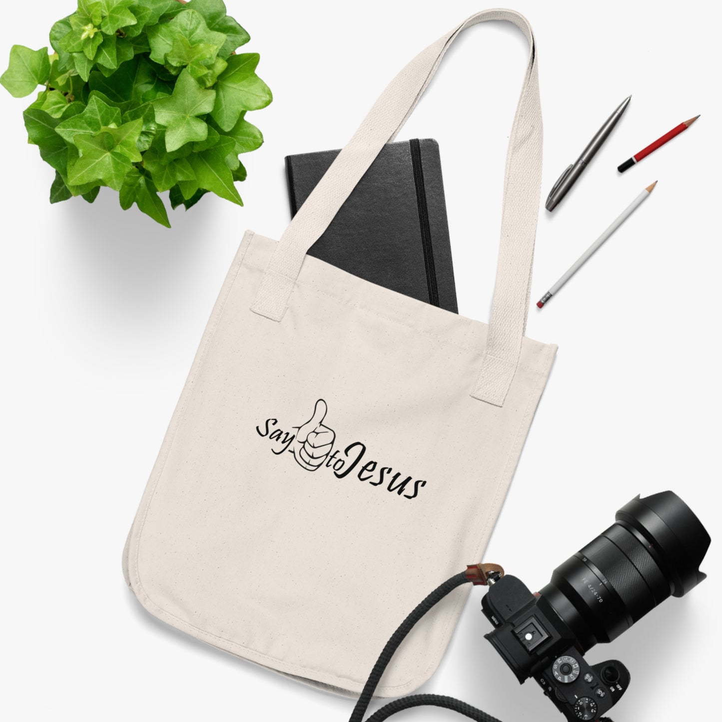 Organic Canvas Tote Bag "Say Yes to Jesus"